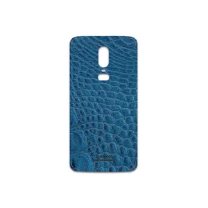 MAHOOT Blue-Crocodile-Leather Cover Sticker for OnePlus 6