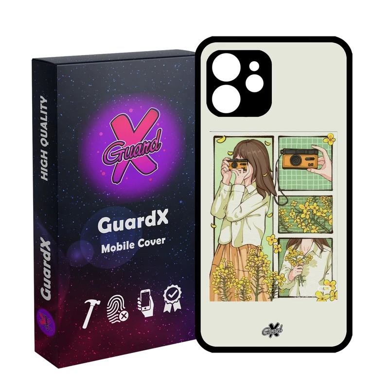 کاور گارد ایکس طرح دختر عکاس مدل Glass10708 مناسب برای گوشی موبایل اپل iPhone 12