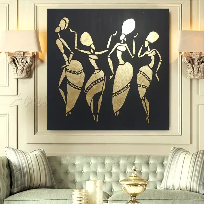 تابلو نقاشی ورق طلا طرح زنان افریقا کد 0025