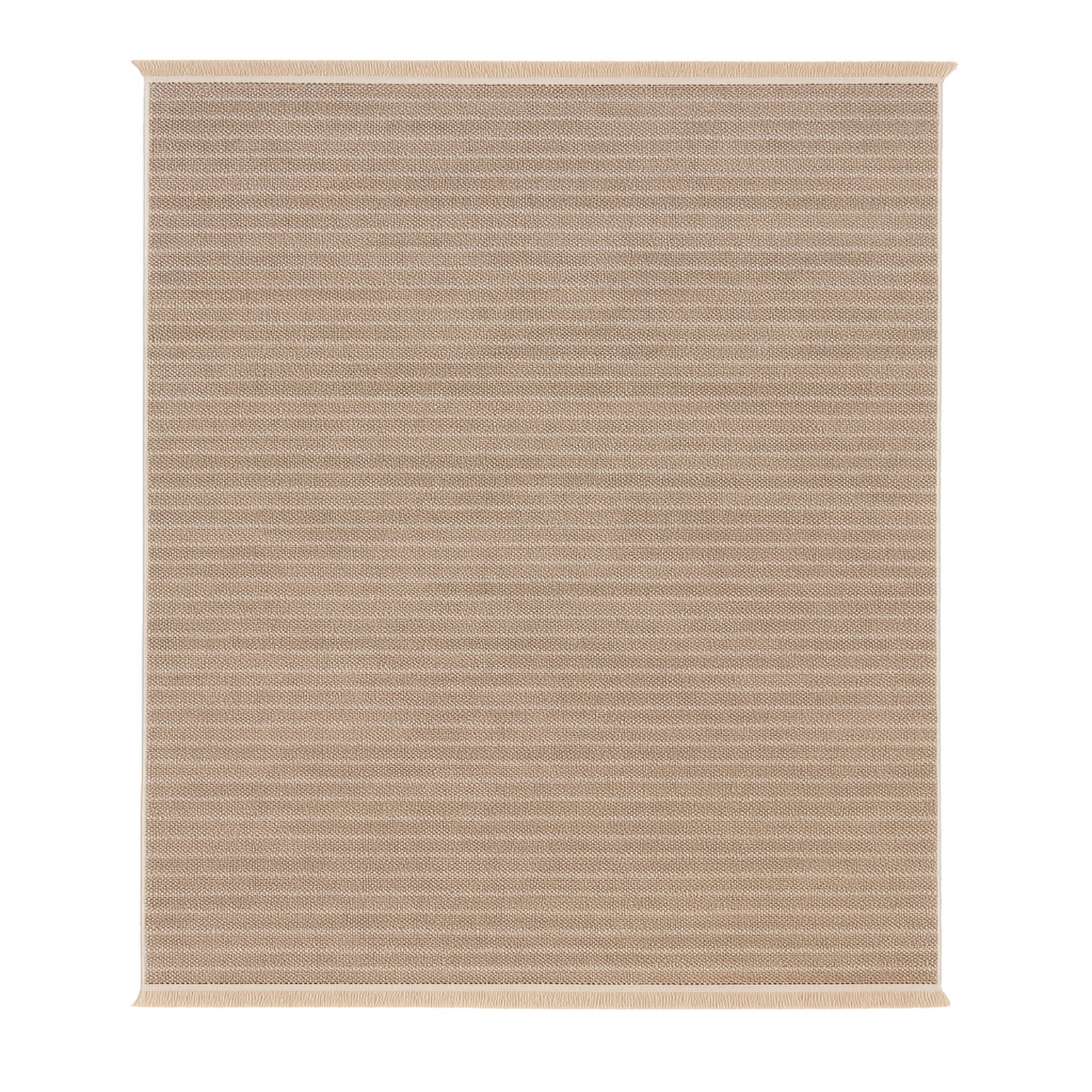 فرش ماشینی 200 شانه دنیای فرش زمینه نسکافه-ای حاشیه بژ مدل آیین کد 3011