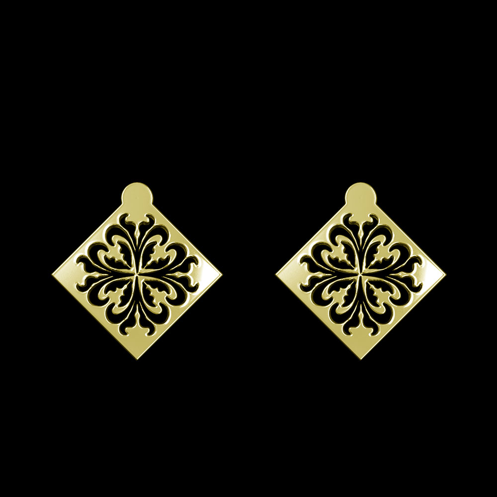 گوشواره طلا 18 عیار زنانه مدوپد مدل اسلیمی کد GA1-10402