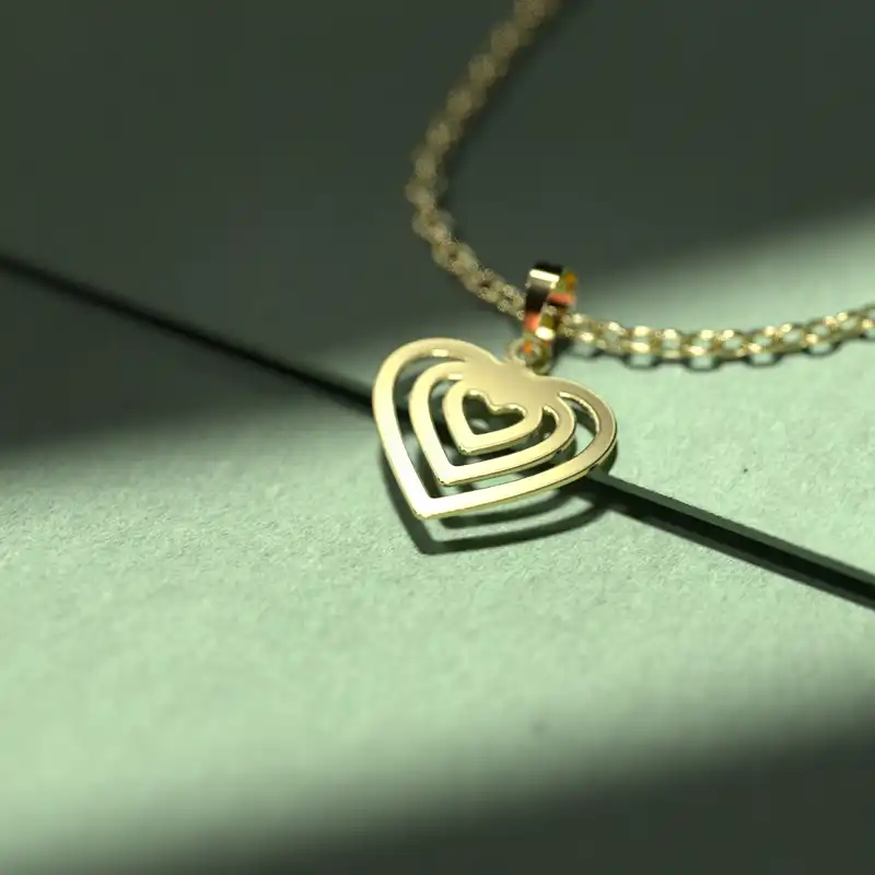 گردنبند طلا 18 عیار زنانه مدوپد مدل  طرح قلب کد R1289