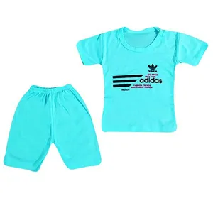 ست تی شرت و شلوارک نوزادی مدل Sa-Ad رنگ سبز