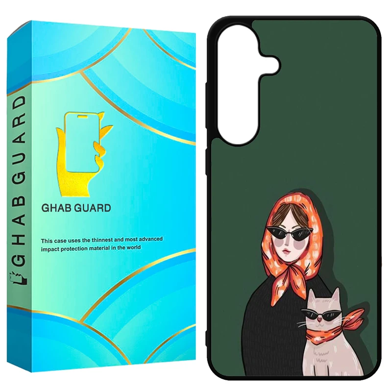 کاور قاب گارد طرح دختر و گربه مدل GCHPS24 مناسب برای گوشی موبایل سامسونگ Galaxy S24
