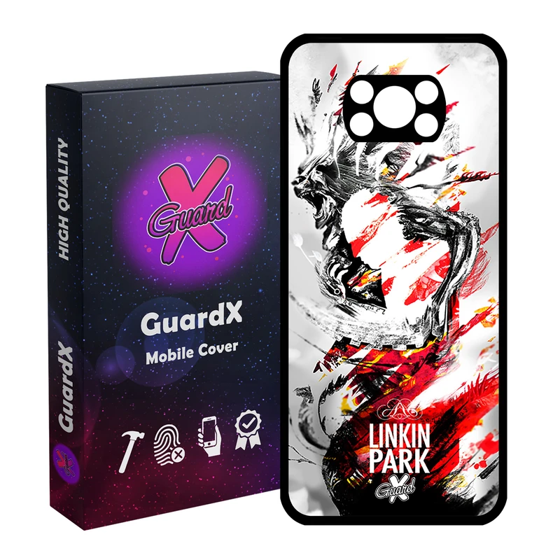 کاور گارد ایکس طرح Linkin Park مدل Glass10082 مناسب برای گوشی موبایل شیائومی Poco X3 Pro