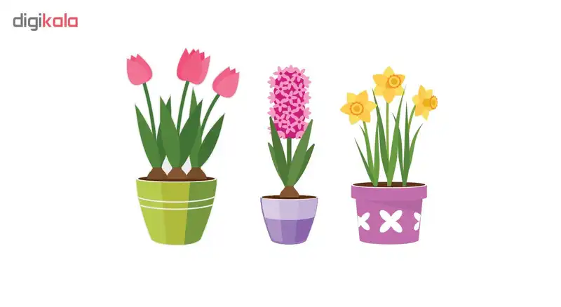 استیکر کلید پریز گراسیپا طرح گلدان بسته 3 عددی