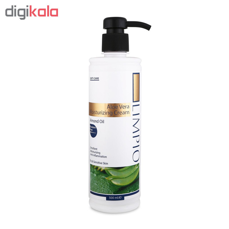 کرم مرطوب کننده لیمپیو مدل Aloe Vera & Almond Oil کد Li0056 حجم 500 میلی لیتر
