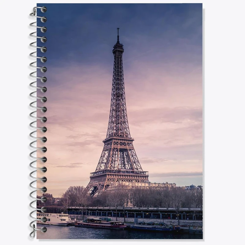 دفتر زبان 50 برگ خندالو مدل سه خط طرح برج ایفل کد 20744