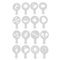 شابلون تزیینی قهوه مدل P-2 مجموعه 16 عددی 