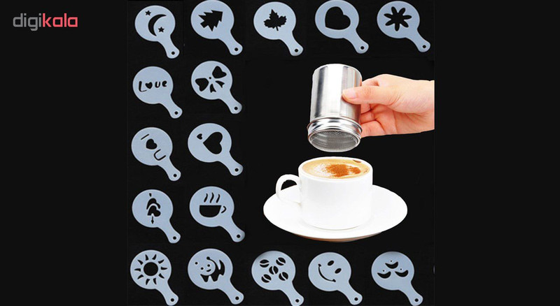 شابلون تزیینی قهوه مدل P-2 مجموعه 16 عددی