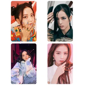 استیکر کارت مدل PH-463 طرح فتوکارت جیسو بلک پینک Blackpink بسته 4 عددی