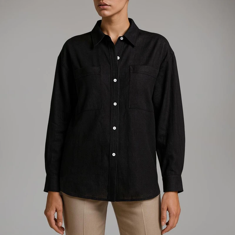 شومیز آستین بلند یقه برگردان زنانه برندس مدل Q04