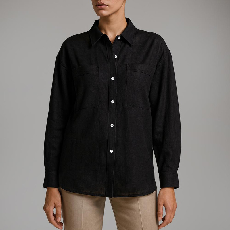 شومیز آستین بلند یقه برگردان زنانه برندس مدل Q04