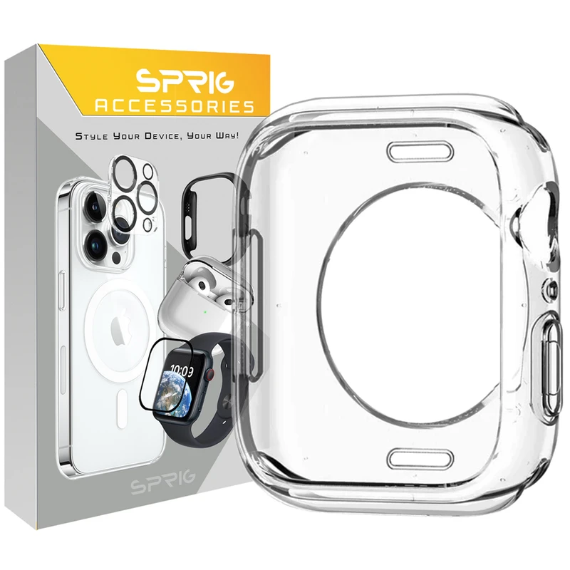 کاور اسپریگ مدل Colorless مناسب برای اپل واچ Series 7 Aluminum 45mm / Series 8 Aluminum 45mm / Series 9 Aluminum 45mm