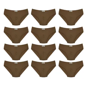 شورت پسرانه برهان تن پوش مدل اسلیپ 15-03 رنگ قهوه ای بسته 12 عددی