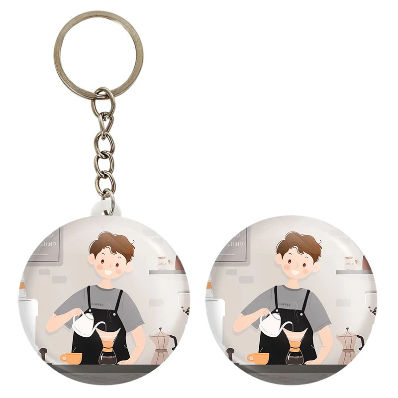 پیکسل خندالو مدل باریستا کافه چی کد 28135 به همراه جاکلیدی