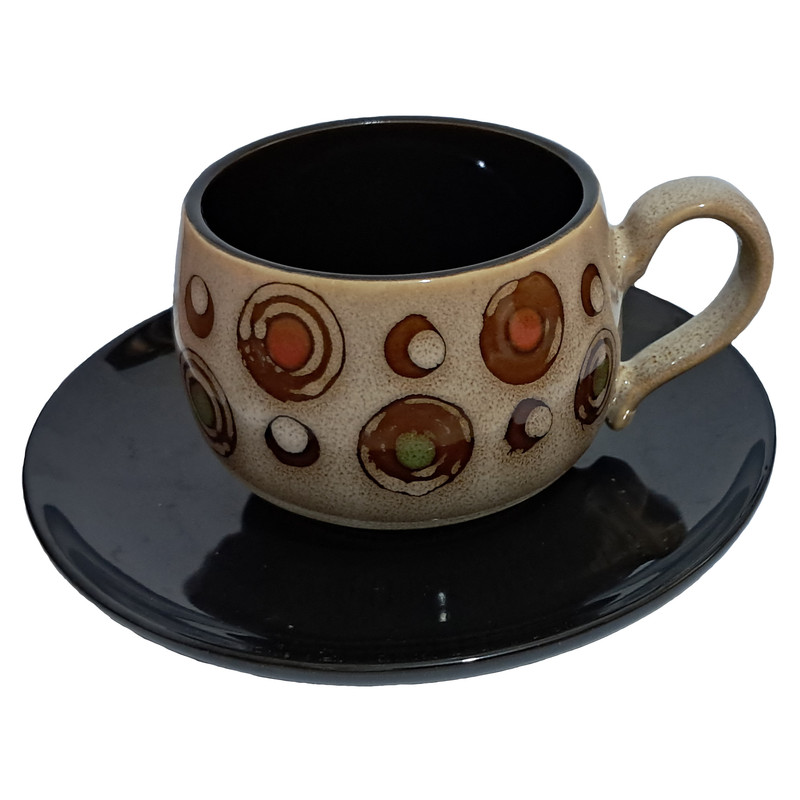 ست فنجان و نعلبکی 12 پارچه مدل آبرنگی