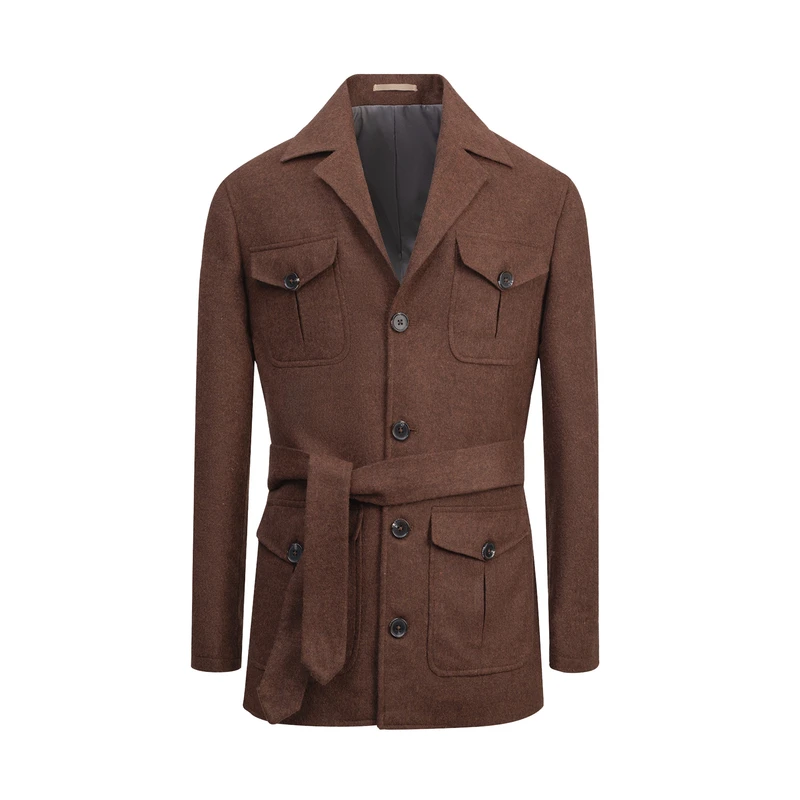 پالتو بلند مردانه کروم مدل سافاری پشمی 2520207 