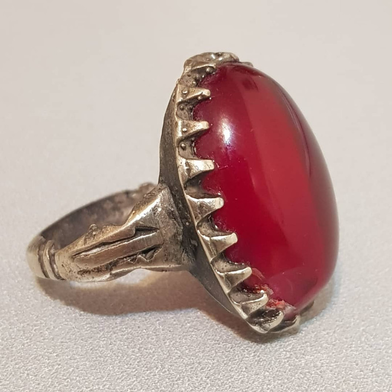 انگشتر نقره مردانه مدل عقیق لامعه المعیشه ALM2212220