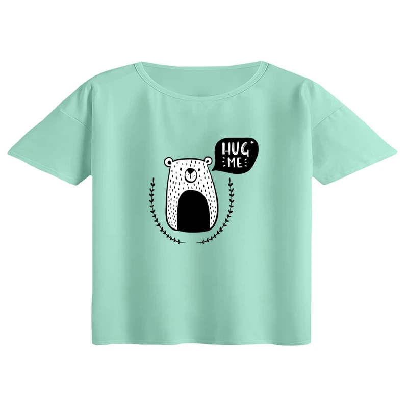 کراپ تی‌شرت آستین کوتاه زنانه مدل بغلم کن