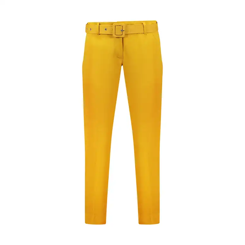 شلوار زنانه مدل 102 کمربند دار رنگ خردلی