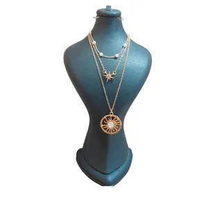 گردنبند زنانه مدل خورشید و ستاره مجموعه 3 عددی