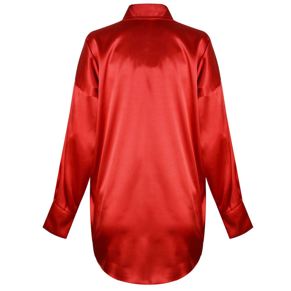 شومیز آستین بلند زنانه دکسونری مدل 256006705 ساتن رنگ قرمز -  - 2
