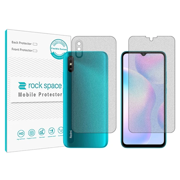 محافظ صفحه نمایش مات راک اسپیس مدل HyMTT مناسب برای گوشی موبایل  شیائومی Redmi 9AT   به همراه محافظ پشت