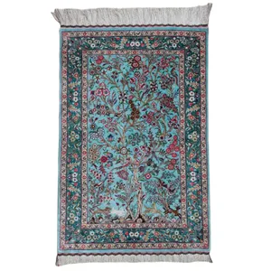 فرش دستباف نیم متری مدل قم طرح درختی کد 852