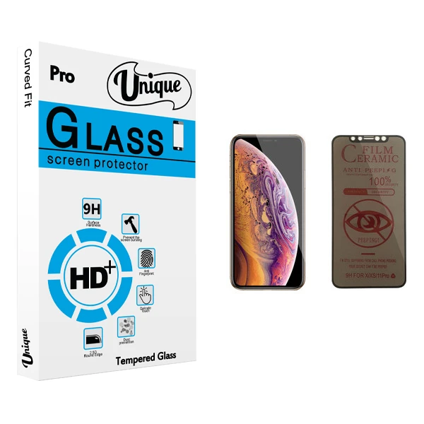 محافظ صفحه نمایش حریم شخصی يونيک مدل +Clear مناسب برای گوشی موبایل اپل iPhone XS