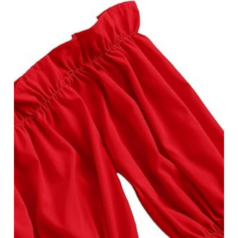 بلوز آستین بلند زنانه مدل عروسکی رنگ قرمز