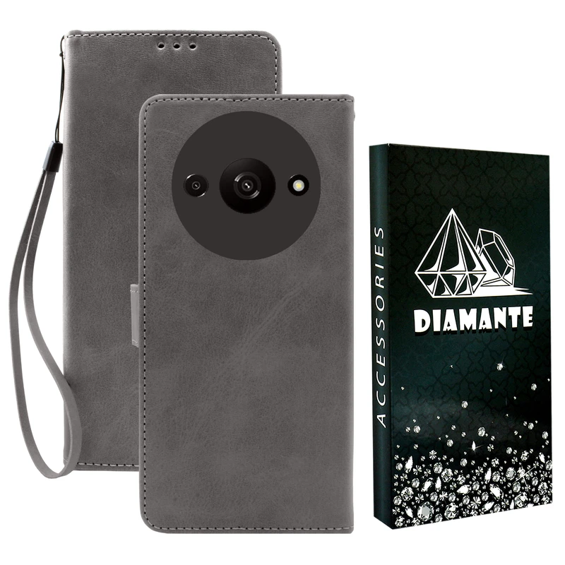 کیف کلاسوری دیامانته مدل Gray Bk مناسب برای گوشی موبایل شیائومی Redmi A3