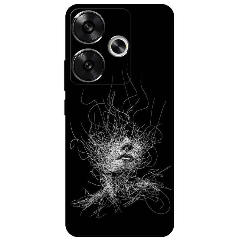 کاور مگافون طرح اسکچ صورت مدل 7423 مناسب برای گوشی موبایل شیائومی Poco F6