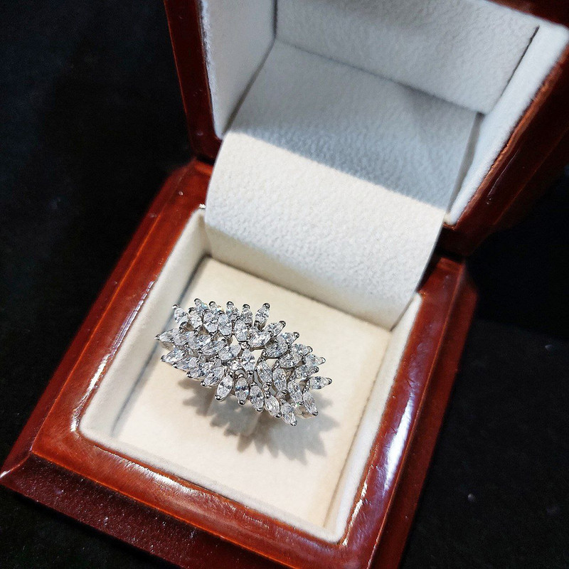 انگشتر نقره زنانه جی تی ای مدل جواهری