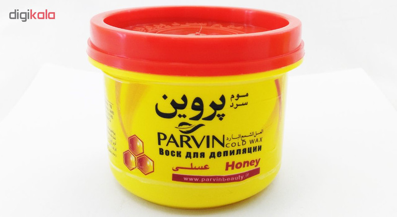 موم سرد پروین مدل Honey حجم 300 گرم همراه با کاردک، پد و کرم نرم کننده و مرطوب کننده بسته 4 عددی