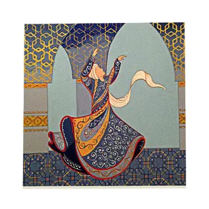 کاشی طرح سماع صوفی کد f131