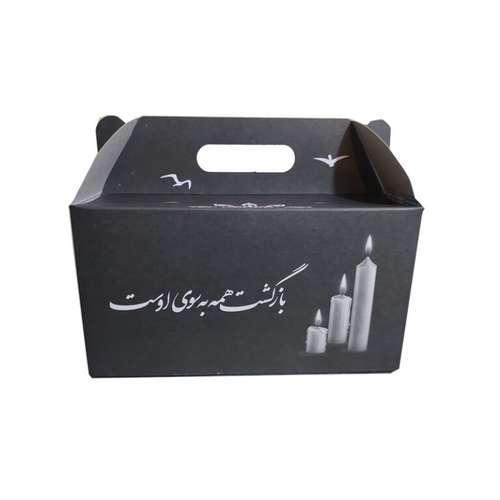 ظرف یکبار مصرف مدل جعبه پذیرایی ترحیم طرح جاودان بسته 25 عددی