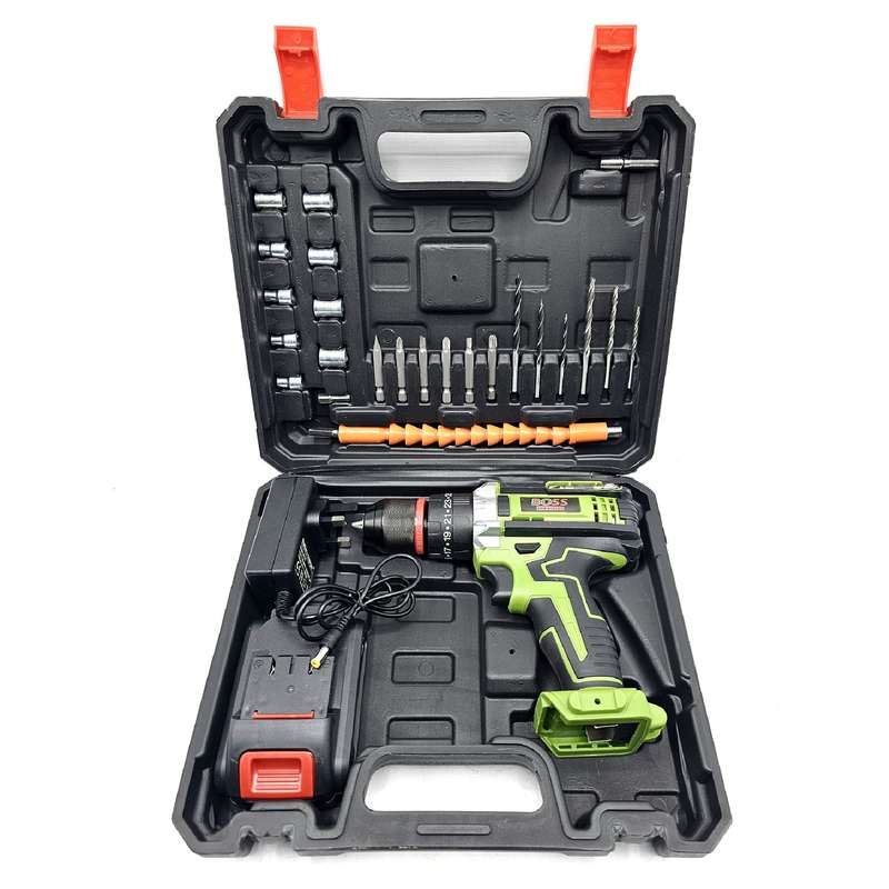 دریل پیچ گوشتی چکشی شارژی باس مدل LIFE_STYLE کد 1 مجموعه 27 عددی