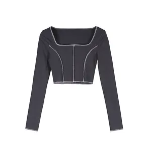 بلوز آستین بلند زنانه کوی مدل لیلا کد 943 رنگ زغالی