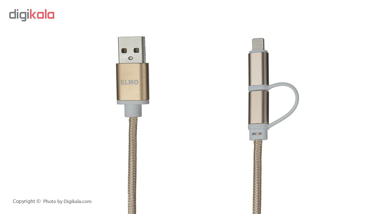 کابل  شارژ، انتقال اطلاعات و تبدیل USB به لایتنینگ/MicroUSB المو مدل X-T-N طول 1 متر