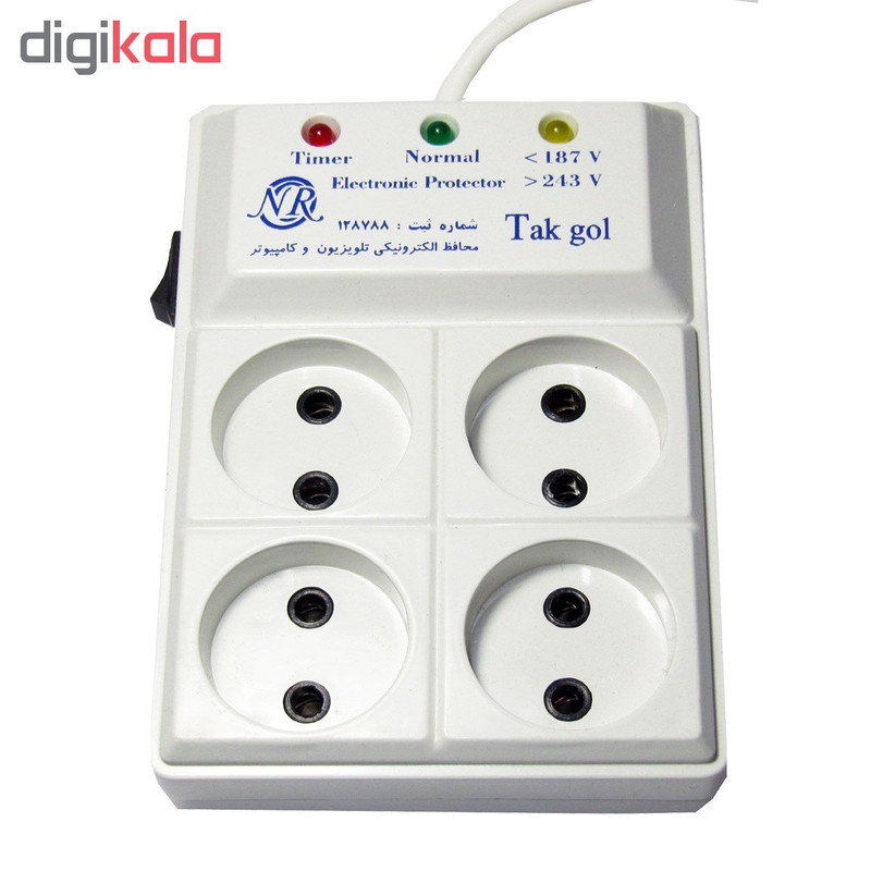 محافظ ولتاژ و چند راهی برق تک گل مدل Electronic 4 Sochets محافظ ولتاژ و چند راهی برق تک گل مدل Electronic 4 Sochets