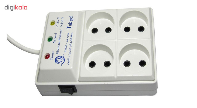 محافظ ولتاژ و چند راهی برق تک گل مدل Electronic 4 Sochets محافظ ولتاژ و چند راهی برق تک گل مدل Electronic 4 Sochets