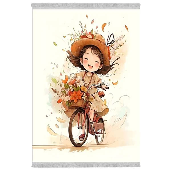 فرش پارچه‌ای دفه مدل فرشینه هازان مخمل طرح فانتزی کد 3250