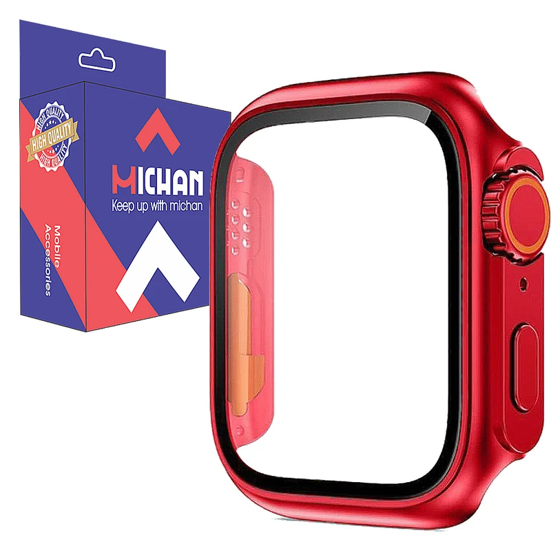 کاور میچان مدل tempered glass مناسب برای اپل واچ سری SE/4/5/6 سایز 44 میلی متری