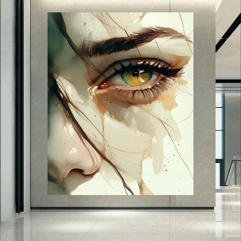 تابلو بوم طرح مخمل نقاشی چهره کد PD1750