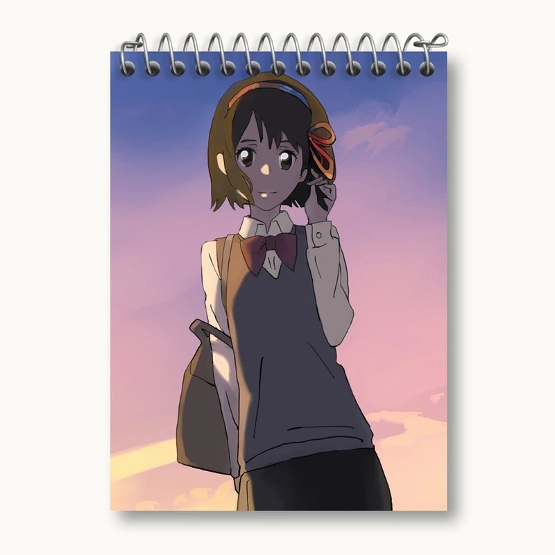 دفتر یادداشت 50 برگ خندالو مدل میتسویا میامیزو انیمه یورنیم Your Name کد 16288