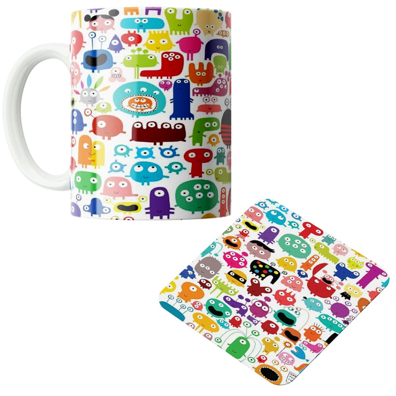 ماگ مدل شکلک کد DKC310 همراه با زیر لیوانی