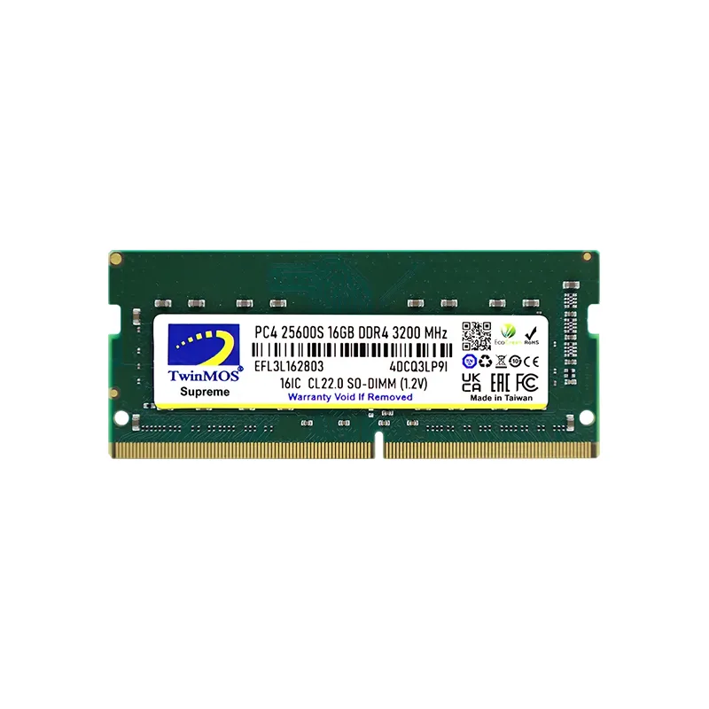 رم لپ‌تاپ DDR4 تک کاناله 16 گیگابایت 3200 مگاهرتز CL22 تویین موس مدل PC4-25600 با ماژول SO-DIMM