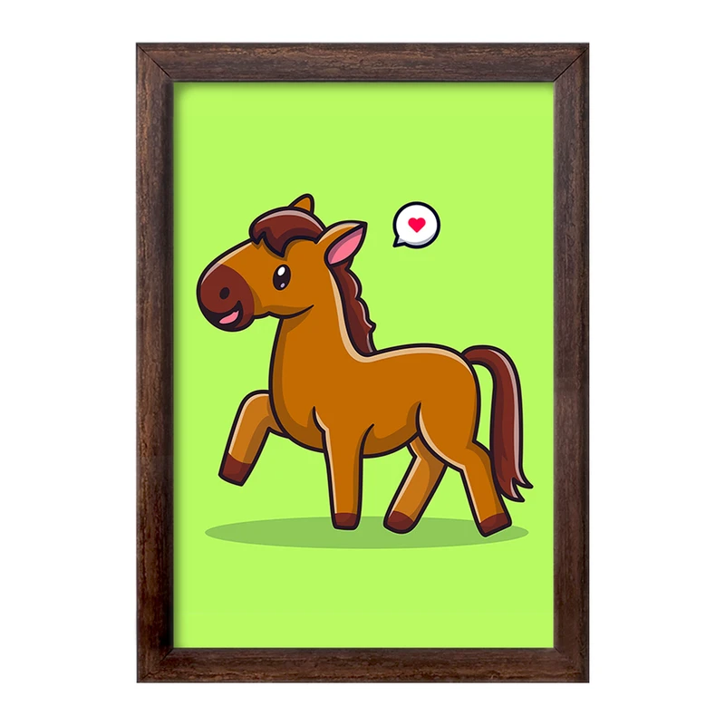 تابلو خندالو طرح حیوانات بامزه اسب کد 29664