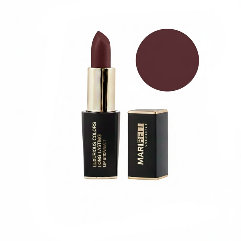 رژلب جامد مات مری بل مدل ام ال رنگ بنفش تیره شماره ML03